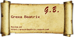 Grexa Beatrix névjegykártya